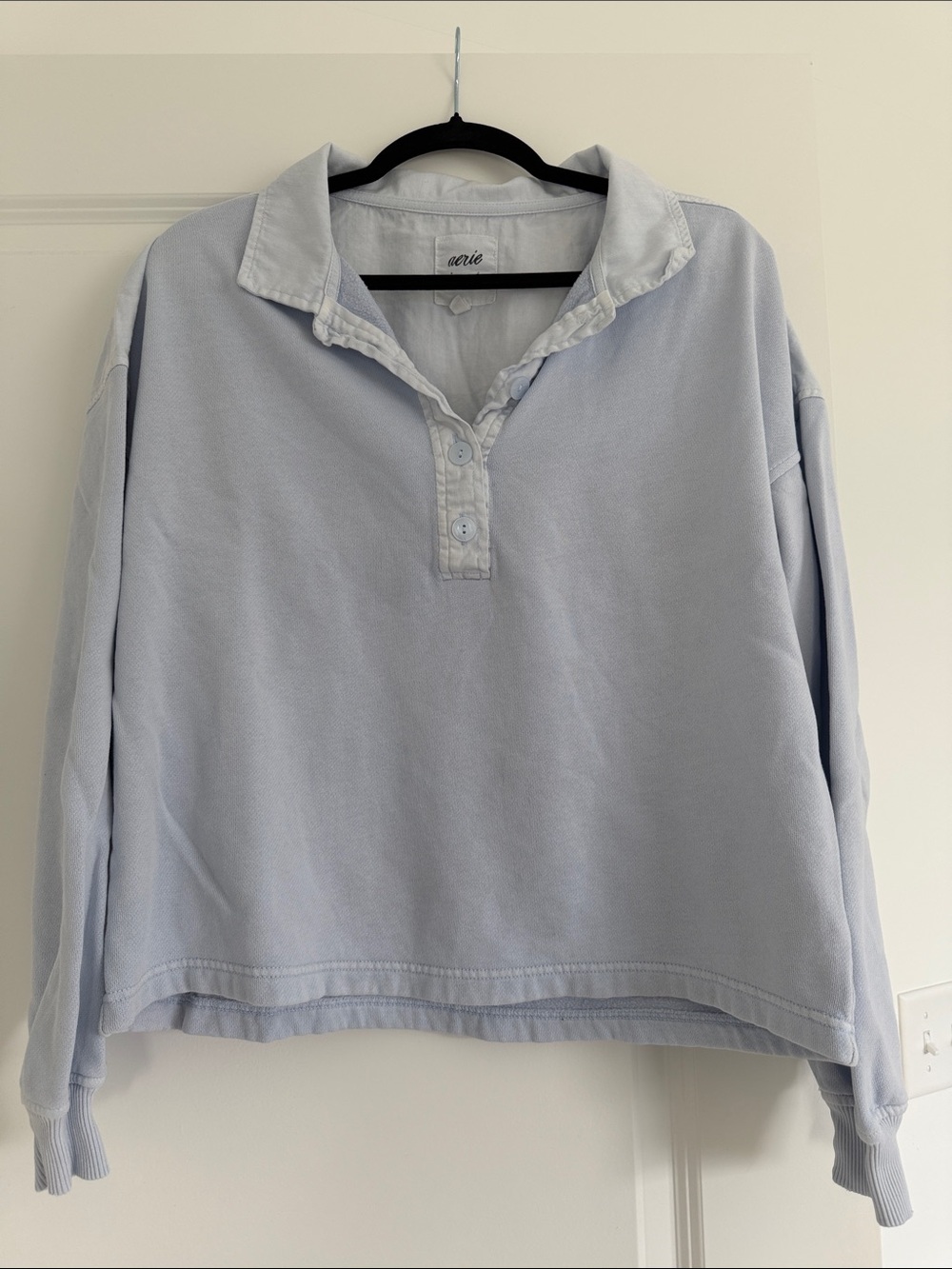 AERIE Blue Button Sweatshirt